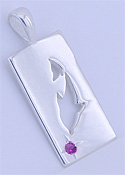 Matey Sea Animals Silver Treasure Hunt Dolphin Pendant Amesyst