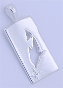 Matey Sea Animals Silver Treasure Hunt Dolphin Pendant Blue Moonstone