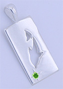 Matey Mrine Silver Treasure Hunt Dolphin Pendant Peridot