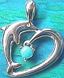 Matey Mrine Silver Wave Dolphin December Birthston Turquoise
