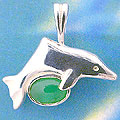 Matey Sea Animals Silver Hold Stone Dolphin Pendant Menow