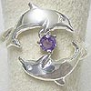 Matey Sea Animals Silver Love In Stone Dolphin Pendant Amesyst