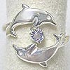 Matey Sea Animals Silver Love In Stone Dolphin Pendant Aquamarine
