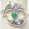 Matey Sea Animals Silver Love In Stone Dolphin Pendant Emerald
