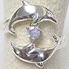 Matey Sea Animals Silver Love In Stone Dolphin Pendant Blue Moonstone