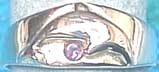 Matey Sea Animals Silver Emboss Dolphin Ring Amesyst