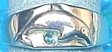 Matey Mrine Silver Emboss Dolphin November Birthstone - Blue Topaze