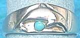 Matey Mrine Silver Emboss Dolphin December Birthston Turquoise