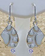 Matey Dog Silver Earring (Fish Hooks) Aquamarine