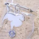 Matey Dog Silver Ring Aquamarine