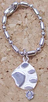 Matey Dog Silver Key Chain Aquamarine
